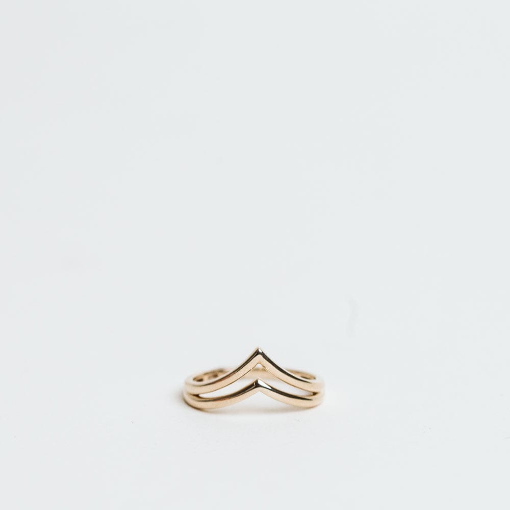 Two Row Chevron Ring | 10KT Yellow Gold