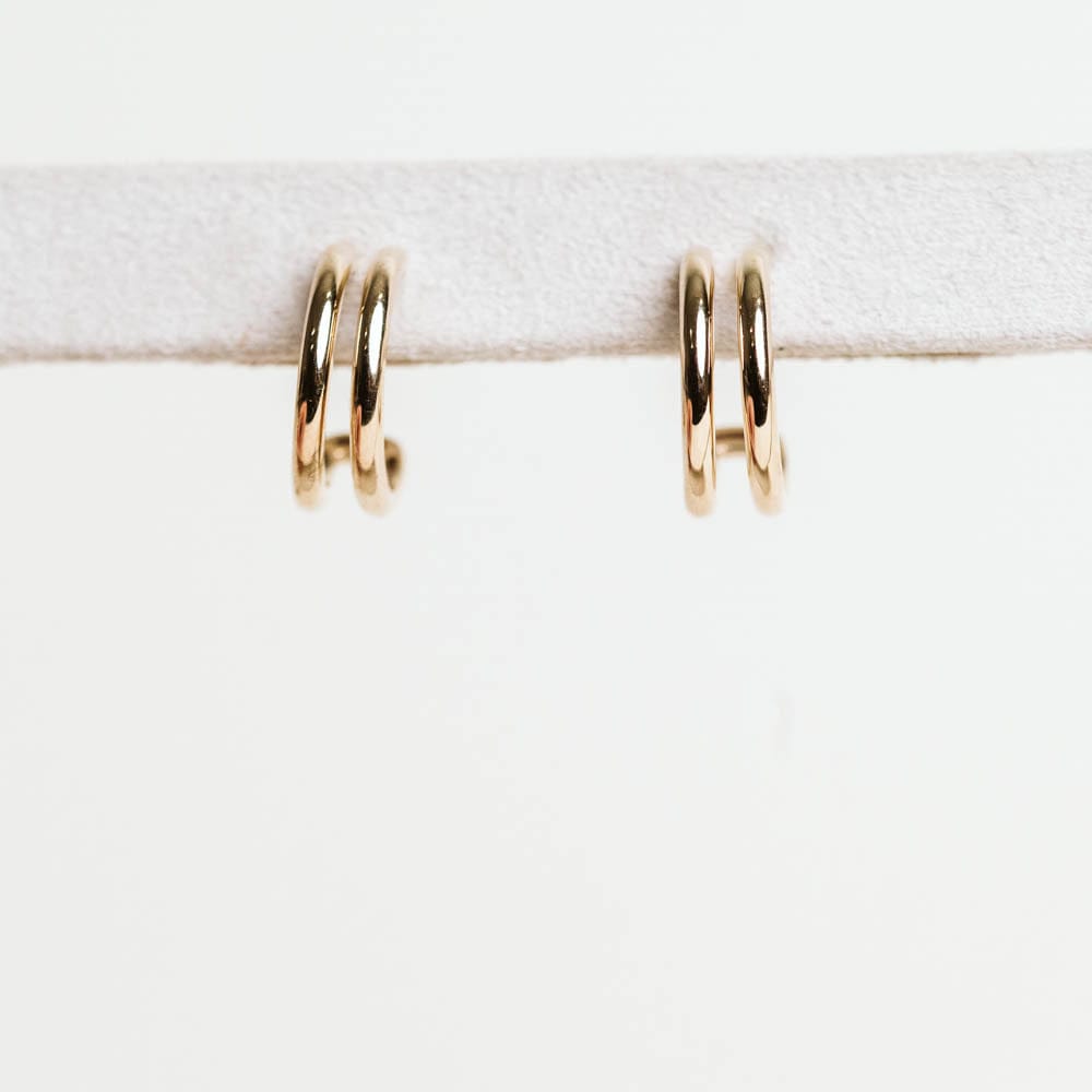 Two Row Earrings - 10KT Yellow Gold