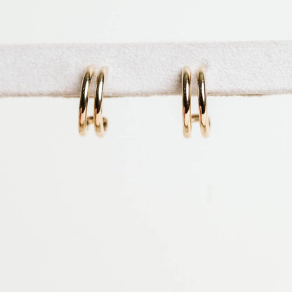 Two Row Earrings - 10KT Yellow Gold