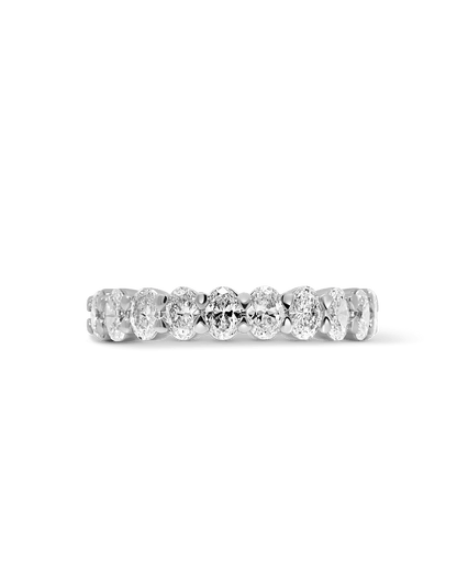 Wedding band 1.50 Carat TW Oval Diamond | 14kt White Gold