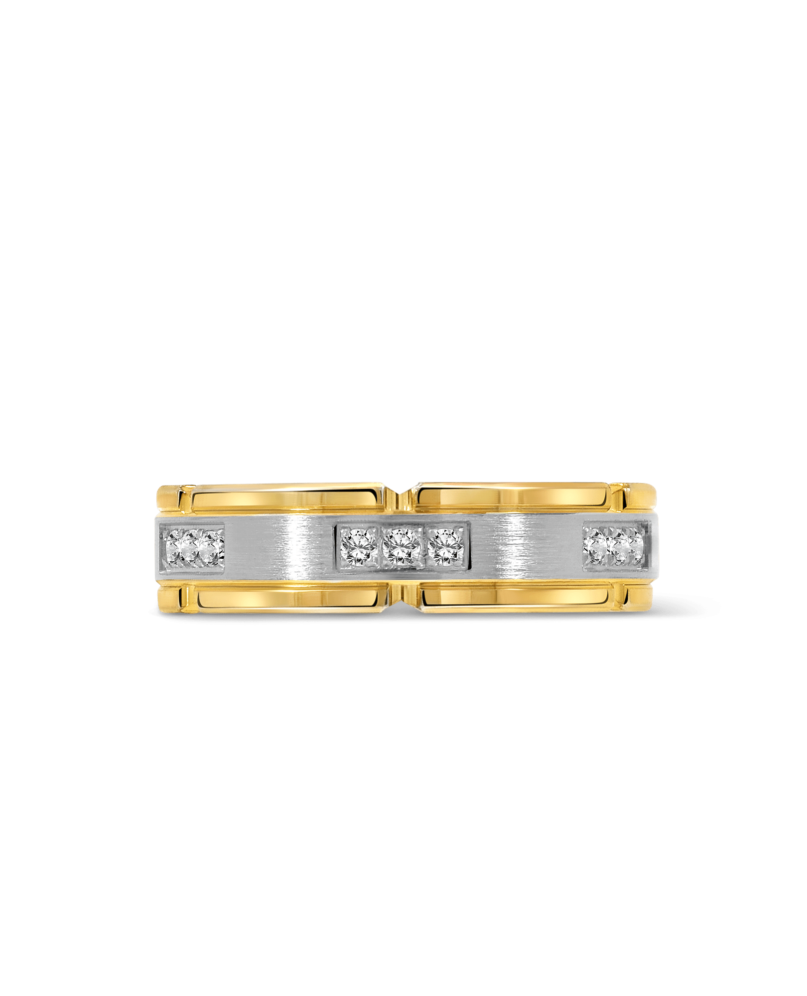 Wedding band .36 Carat TW Diamond | 10kt White & Yellow Gold