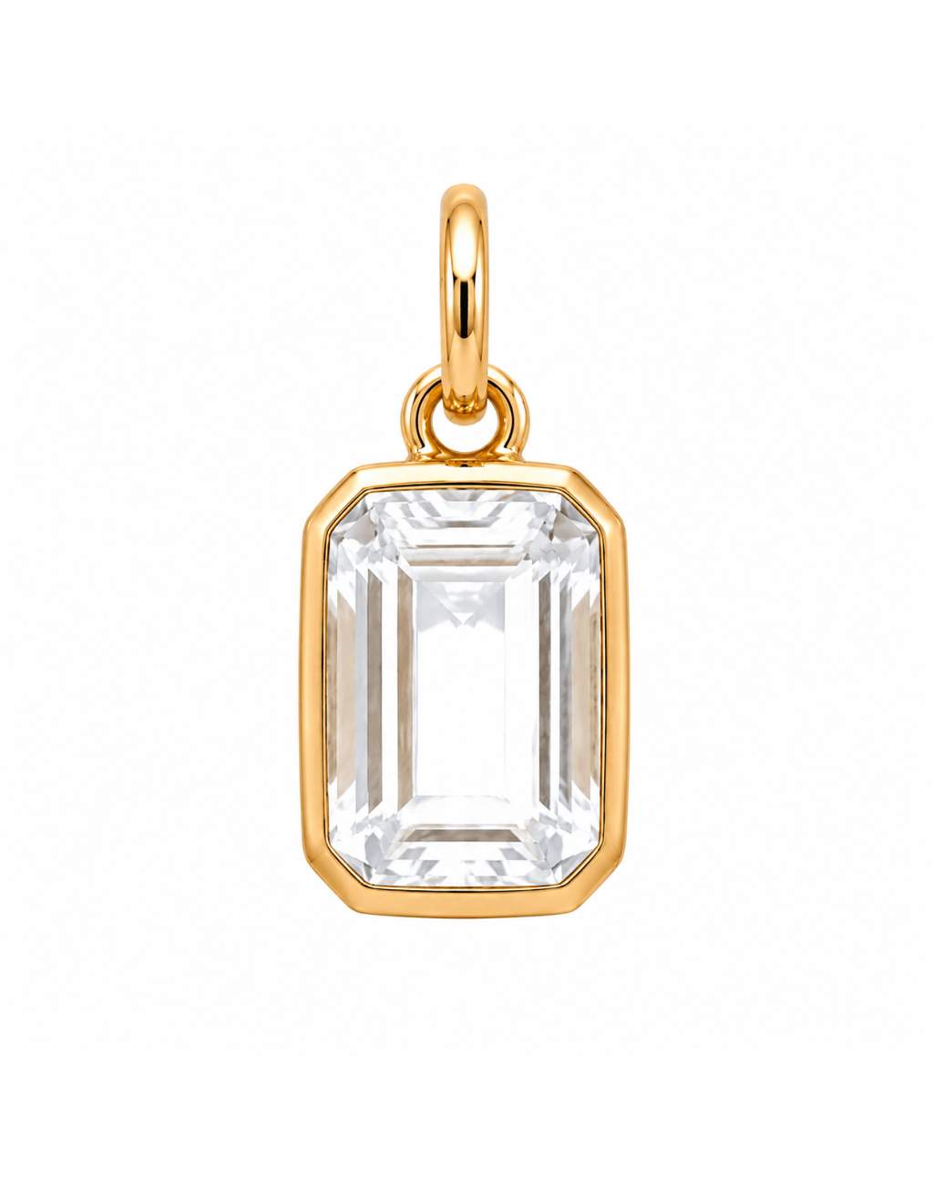 White Topaz Pendant Charm | 10kt Yellow Gold